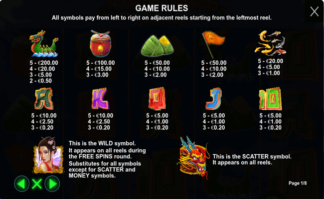 floating dragon dragon boat festival paytable