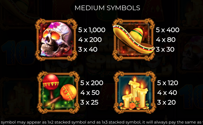 fortuna de los muertos iii paytable 1