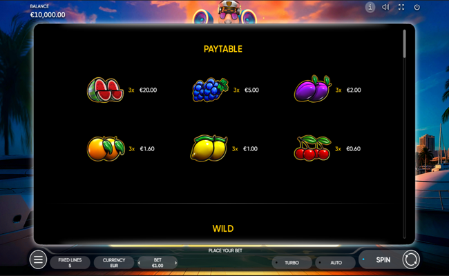 fortune capybara paytable