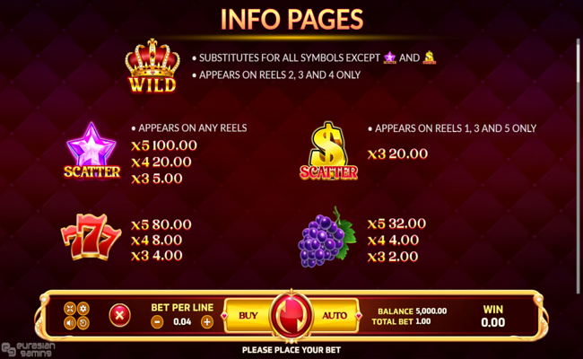 fortune crown 25 paytable 1