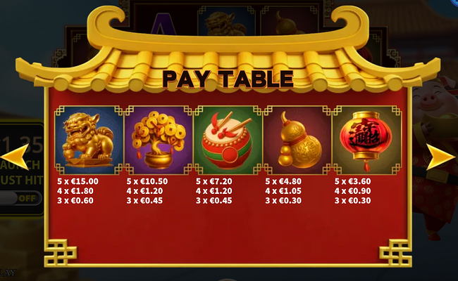 fortune pig vip paytable 1