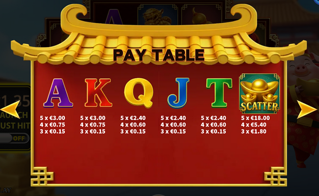 fortune pig vip paytable 2