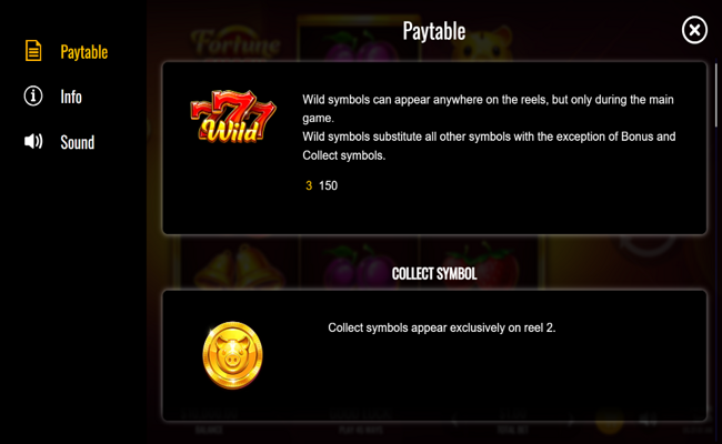 fortune smash paytable 1