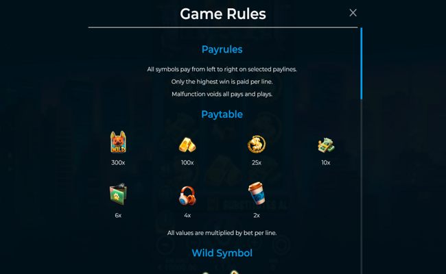 fortune wolf paytable
