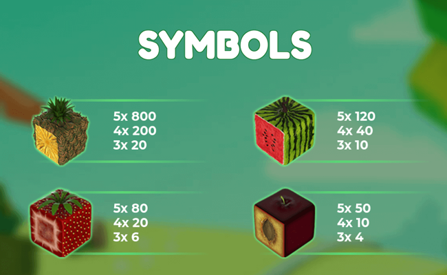 fruit cube paytable