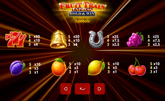fruit train express hold and win paytabkle