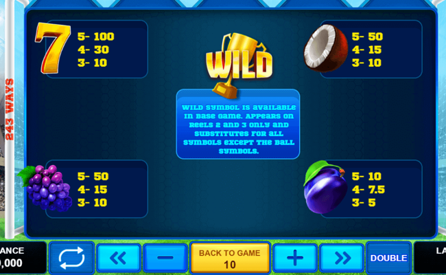 fruitball paytable 1