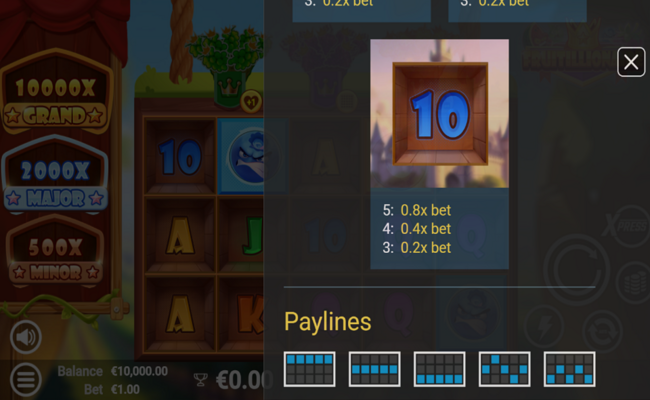 fruitillionaire paytable 4