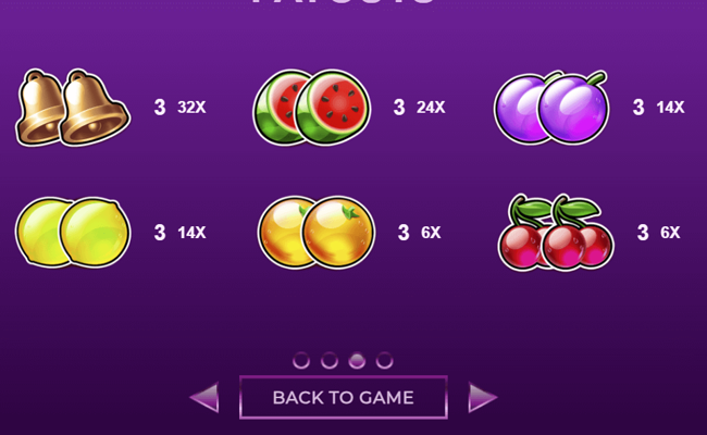 fruits go pop paytable