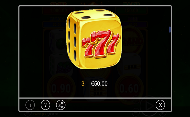 fruits on fire dice paytable 4