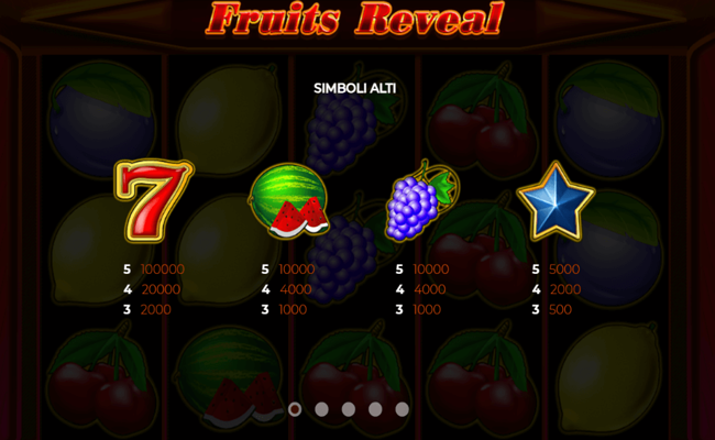 fruits reveal paytable 1