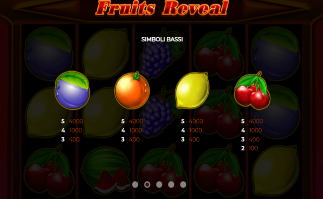 fruits reveal paytable 2