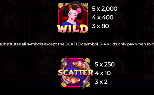 geishas dream paytable 1
