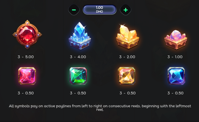 gems crown charging wilds paytable