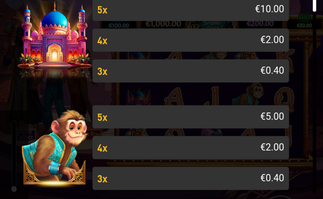genie triple bonanza paytable 1