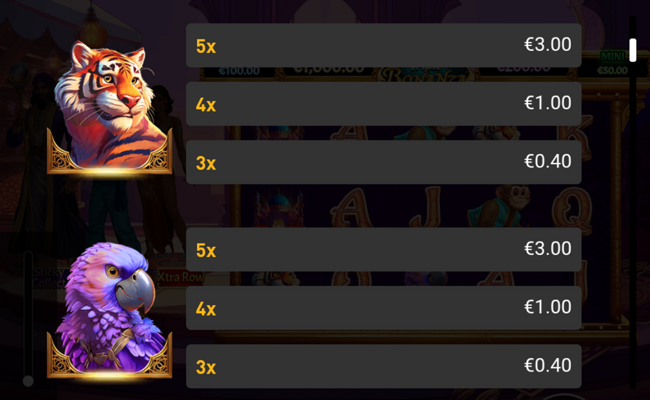 genie triple bonanza paytable 2