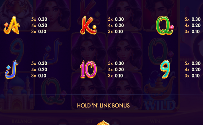 genies chest hold n link paytable 1