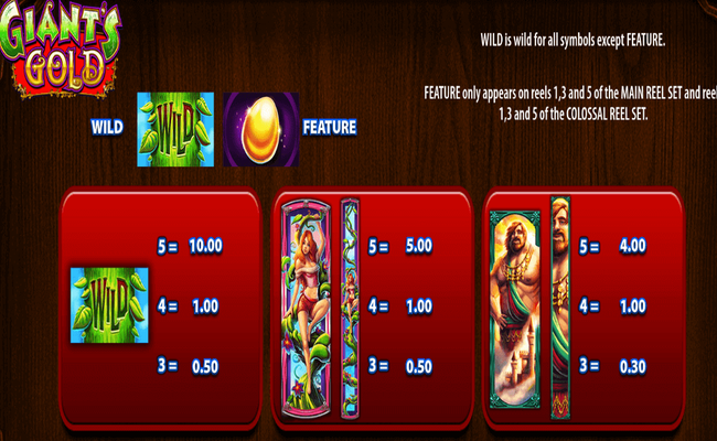 giants gold paytable 1