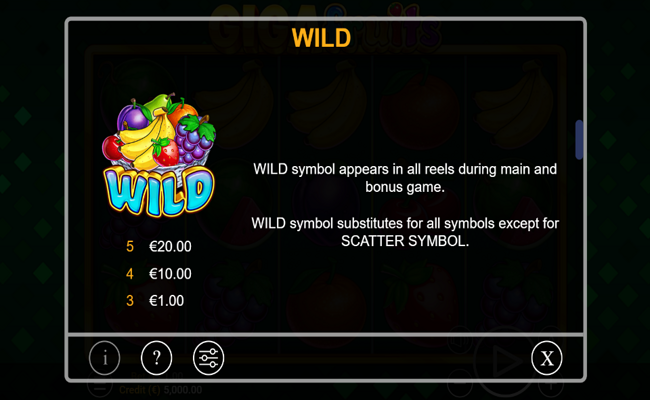 giga fruits paytable 4