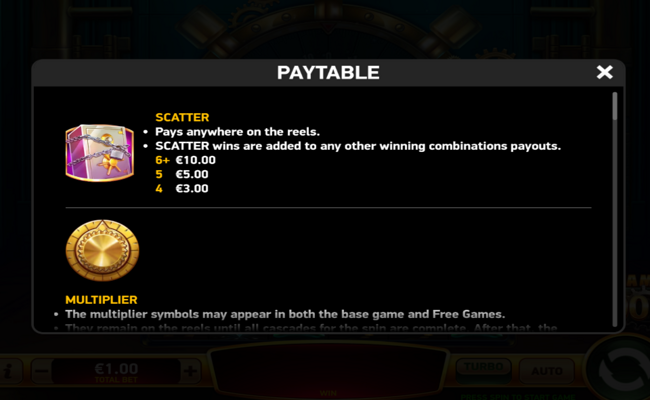 giga match moolah paytable 1