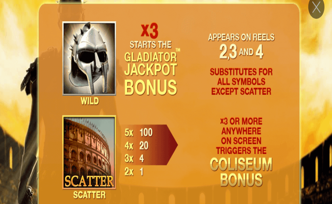 gladiator jackpot paytable