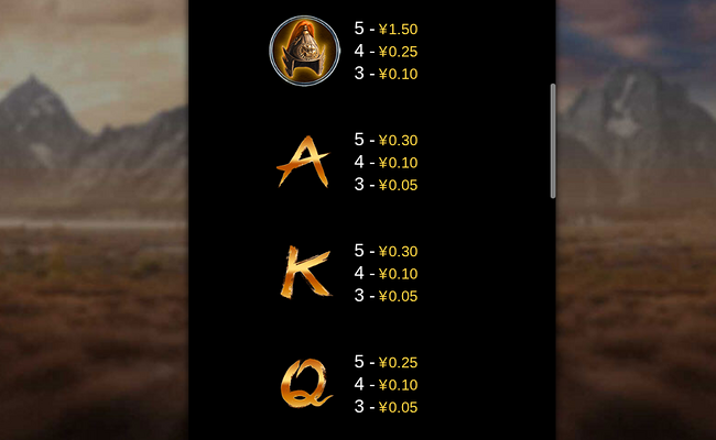 god of war m paytable 2