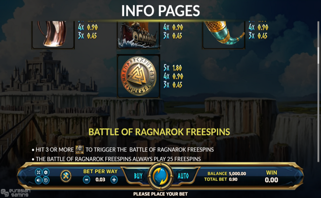 gods of asgard paytable 2