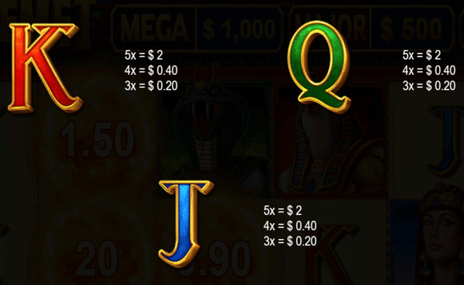 gods of kemet paytable 3