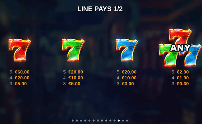 gold mint 7s deluxe paytable