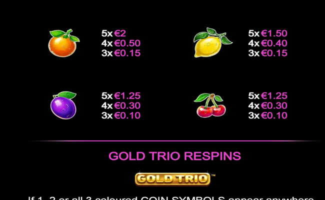 gold trio 10000 paytable 2