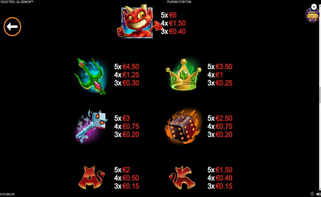 gold trio lil demon paytable 1