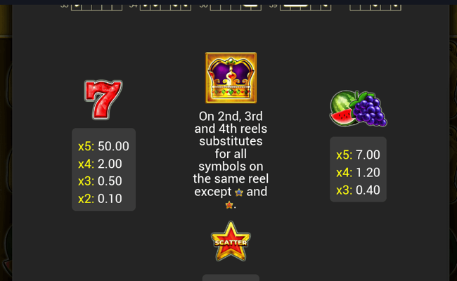 golden crown 40 paytable 1
