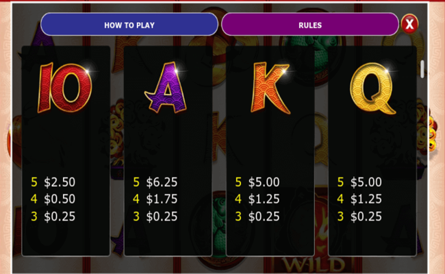 golden ox golden cash paytable3