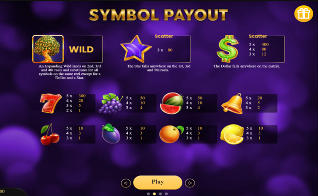 golden tree 40 paytable