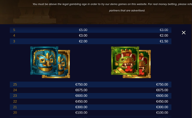 gonzos gold paytable 3