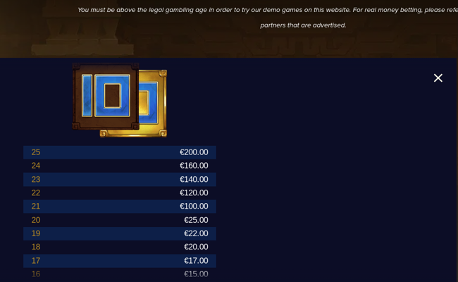 gonzos gold paytable 9