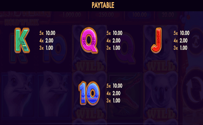 grand koala hold n link paytable2