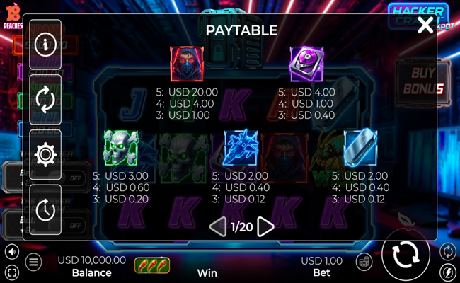 hacker crash jackpot paytable 1