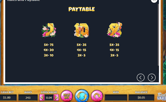 happy hawaiians paytable 3