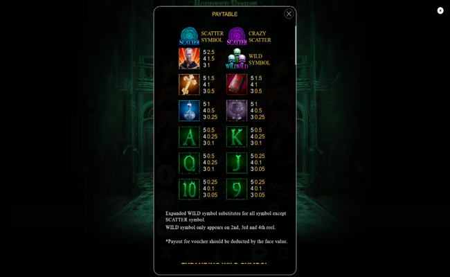 haunted spirit paytable