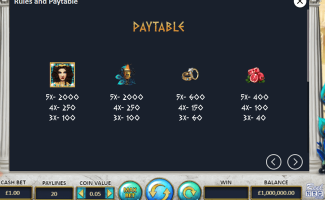 heras gold paytable 1