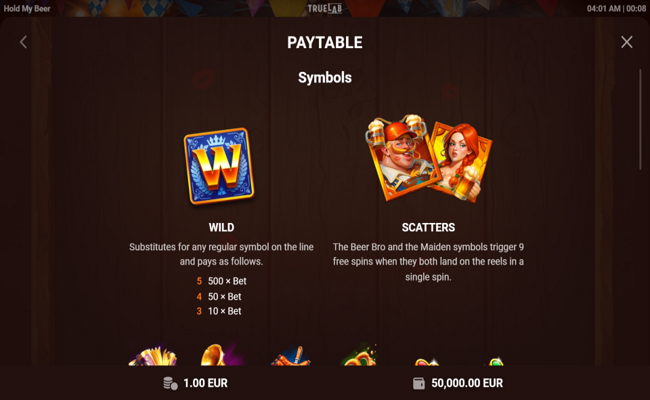 hold my beer paytable 1