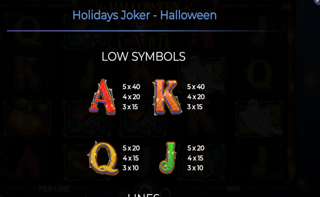 holidays joker halloween paytable 2