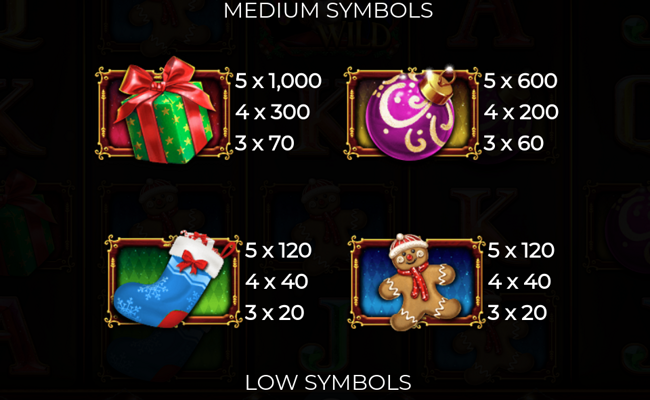 holidays joker xmas paytable 1