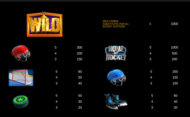 home of hockey paytable