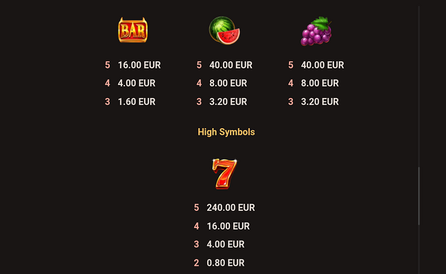 hot devil paytable 1