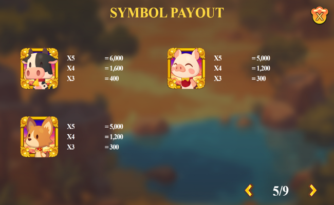 hot safari run paytable 1