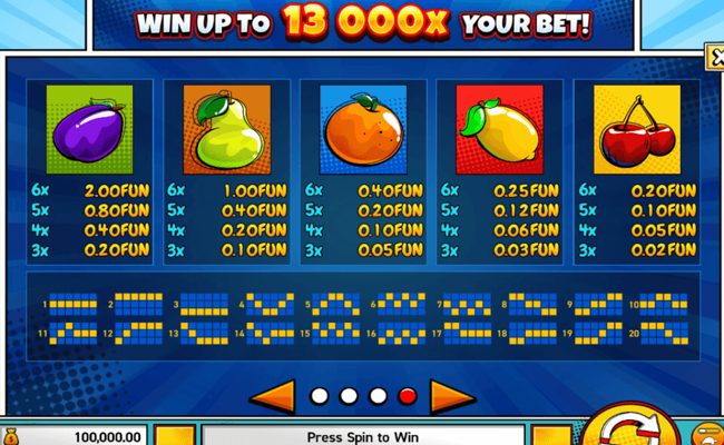 infinity symbol paytable 2