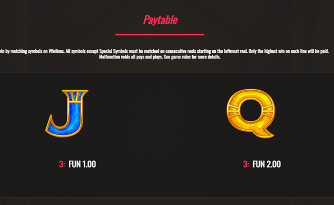 iron dog studio cleopatras fortune paytable 1