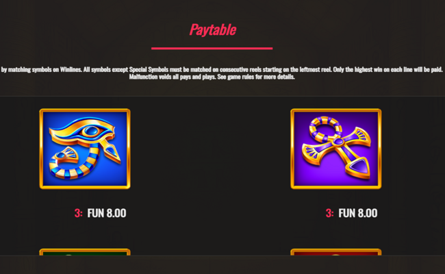 iron dog studio cleopatras fortune paytable 3